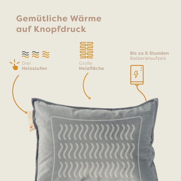 Pleafs Heizkissen Plush 45x60cm Black Coral, 1 Stk